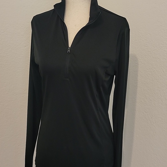 Sport-Tek Tops - Sport-Tek Black Ladies Quarter-Zip Pullover